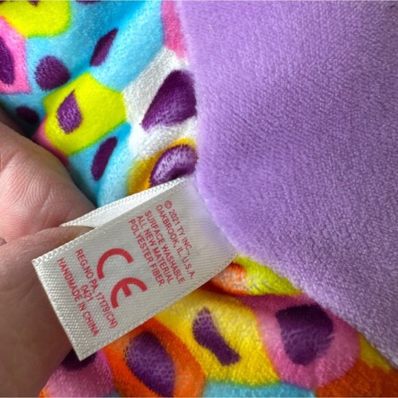 Ty Giselle Leopard Unicorn Plush Toy With Colorful Spots & Glitter Horn 12Inches - Picture 7 of 11